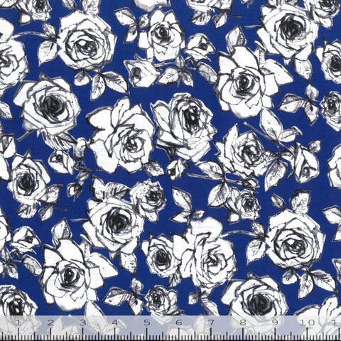 Blue with roses