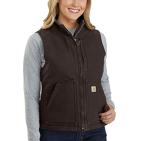 Women's Sherpa Lined Duck Mock Neck Vest 104224-DKB