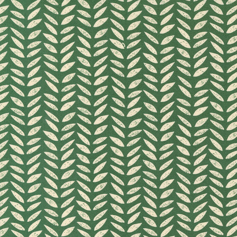 Flower Press Collection Stamped Print Cotton Fabric 3305 dark green