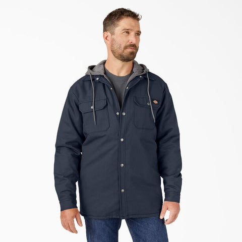 Dark Navy Hydroshield Hooded Shirt Jacket