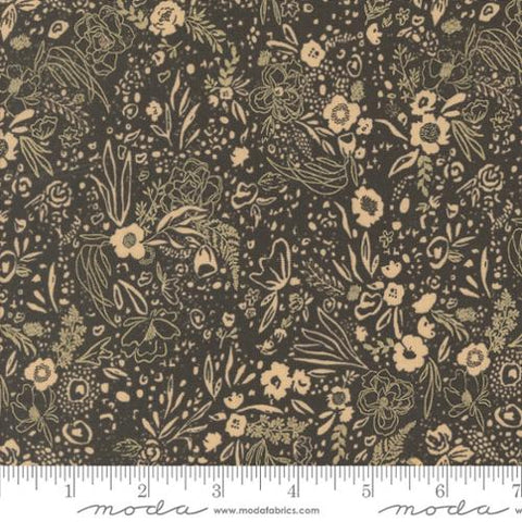dark blue, Foraged Found and Hand Me Down Collection Field of Fancy Cotton Fabric 45636