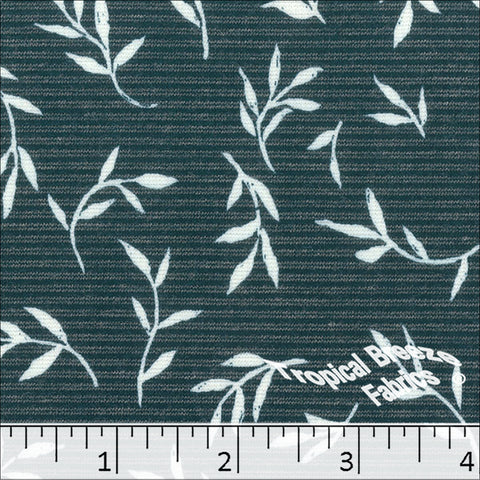 dark blue, Poly Rayon Leaf Print Fabric 578517