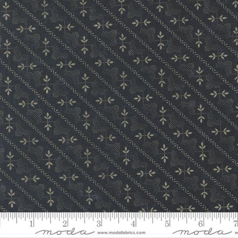dark blue, Wheatland Collection Arbor Vine Stripes Cotton Fabric 9794