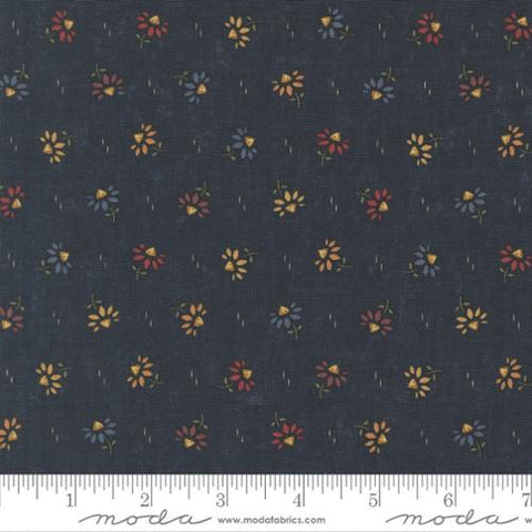 dark blue, Wheatland Collection Coneflowers Cotton Fabric 9793