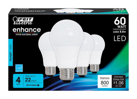 LED Light Bulbs OM60 General Purpose Light Set of 4 5000K