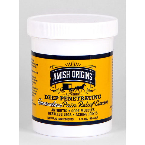 Amish Origins Greaseless Deep Penetrating Pain Relief Cream 7 oz