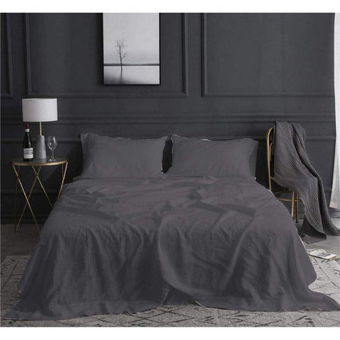 Spirit Linen Vintage Washed Microfiber Sheet Set Grey