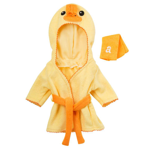 Duck bathrobe and wash cloth