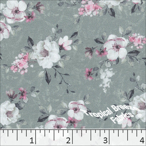 dusty jade, Dream Crepe Stretch Floral Print 042513