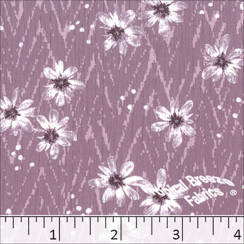 dusty lavender, Yoryu Floral Print Polyester Fabric 048519