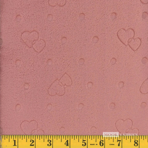 dusty-rose-Heart Dot Fleece Flannel Fabric 135038