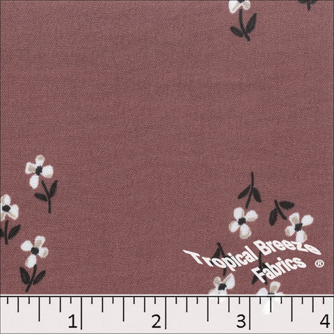 dusty rose, Dream Crepe Floral Print Polyester Fabric 042528