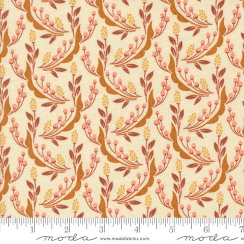 ecru, Acorn Hollow Collection Harvest Florals Cotton Fabric 30763