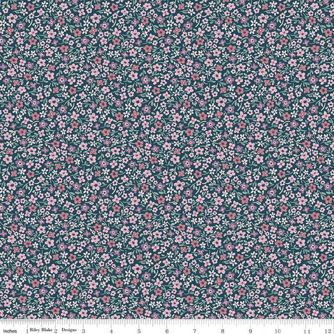 Buds and Butterfly Collection Daisy Delight Cotton Fabric C15356 emerald