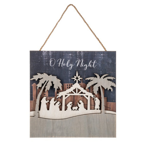 O Holy Night Laser Cut Nativity Wall Plaque EX20887