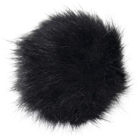 Black Faux Fur Pom Pom with Loop FFPALL-42