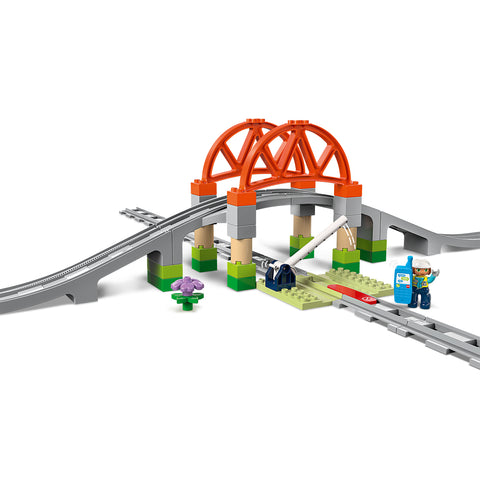 finished, LEGO Duplo Town Train Bridge and Tracks Expansion Set 10426