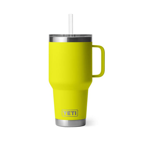 Firefly Yellow Rambler 35 oz Travel Mug with Handle
