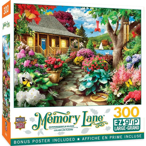 Memory Lane - Hummingbird in Bloom 300 Piece EZ Grip Jigsaw Puzzle 32531 front of box