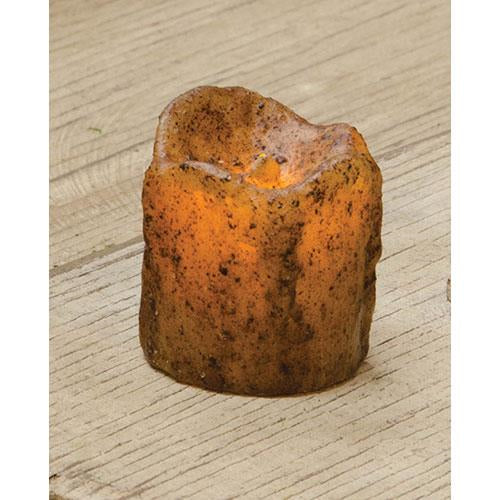 CWI Gifts 6.5" Burnt Ivory Dripped Flicker Pillar Candle With Timer - Battery Operated, Realistic Flame - View #3