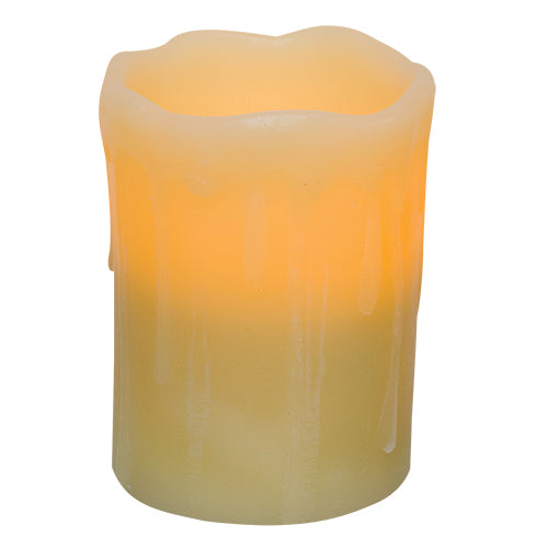 CWI Gifts LED Ivory Drip Pillar Candle with Timer G84094 Good's Store