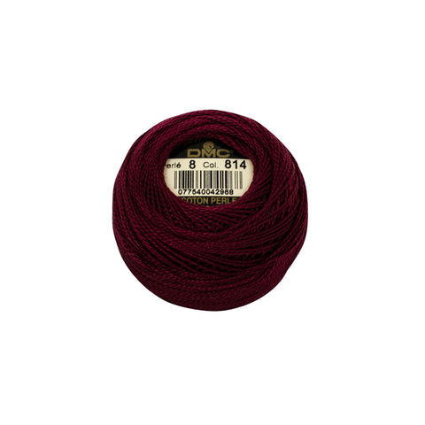 Dark garnet pearl perle cotton thread