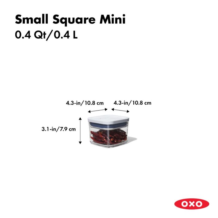 OXO Pop Steel 0.4 qt. Square Food Container