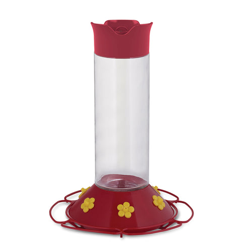 Glass hummingbird feeder