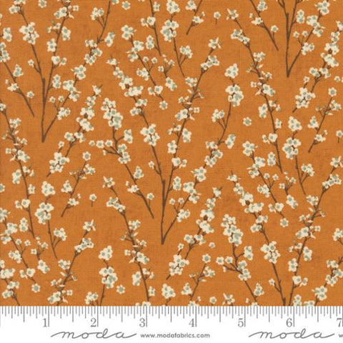 gold, Acorn Hollow Collection Twiggy Florals Cotton Fabric 30765