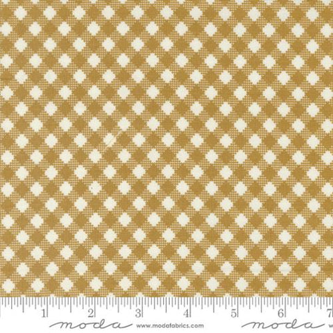Gold, Farmstead Collection Gingham Check Cotton Fabric 20907