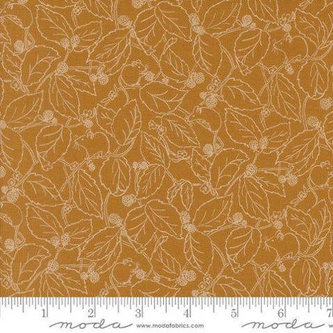 gold, Rainier Collection Blackberry Bramble Cotton Fabric 38145