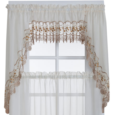Gold swag curtain