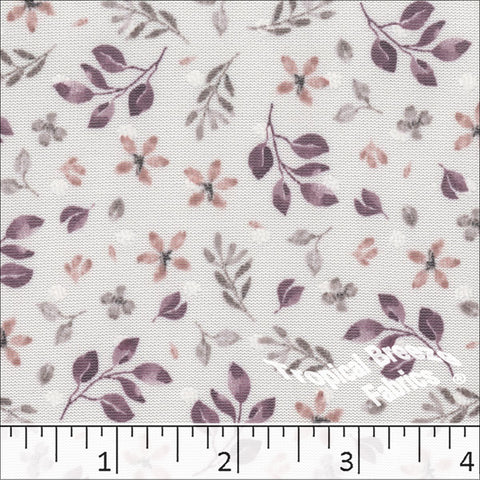 grape, Swiss Dot Knit Floral Print Polyester Fabric 573519
