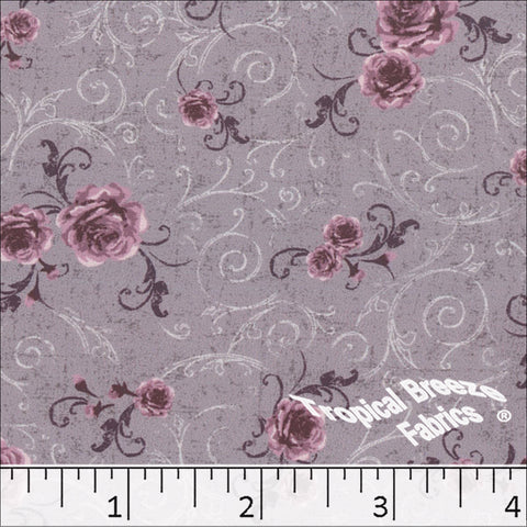 grapemist, 100% Polyester Peach Cream Print Fabric 048523
