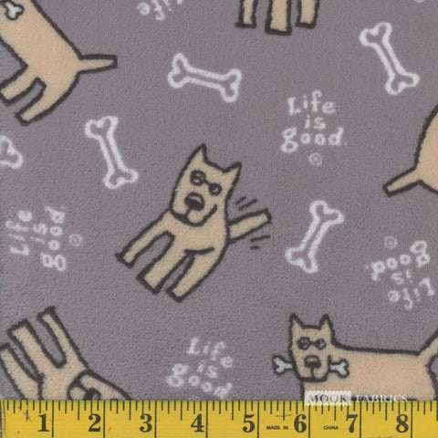 gray, Dog Printed Fleece Flannel 1379
