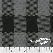Gray Buffalo Plaid Knit Fabric