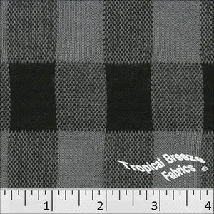 Gray Buffalo Plaid Knit Fabric