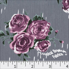 Yoryu Large Floral Print Polyester Fabric 048414 gray
