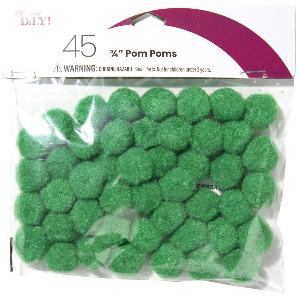 1-1/2 inch Neon Green Craft Pom Poms 50 Pieces Pom Pom Balls