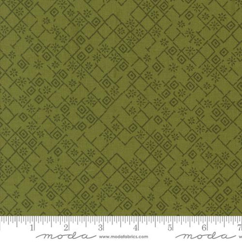 green, Foraged Found and Hand Me Down Collection Fractured Weave Cotton Fabric 45635