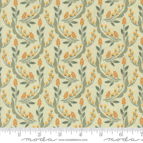 green, Acorn Hollow Collection Harvest Florals Cotton Fabric 30763