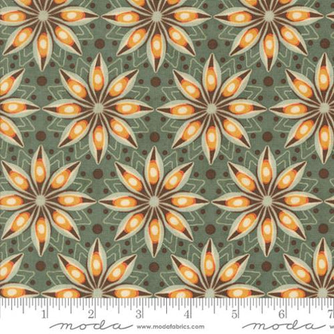 green, Acorn Hollow Collection Spiced Florals Cotton Fabric 30762
