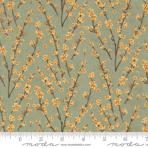 green, Acorn Hollow Collection Twiggy Florals Cotton Fabric 30765