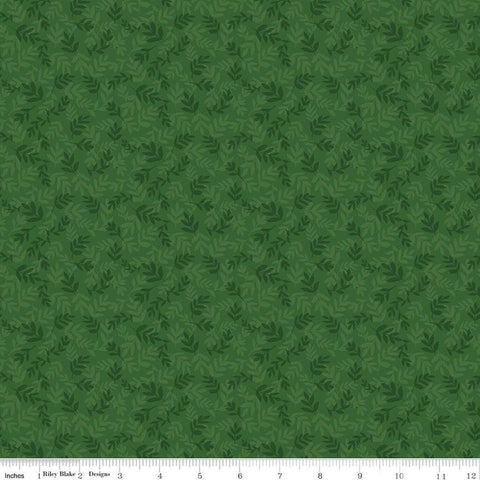 Green, Covered Bridges in Spring Collection Leaves Cotton Fabric CD15824