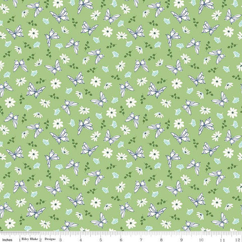 Melody Collection Flutter Cotton Fabric C15143 green