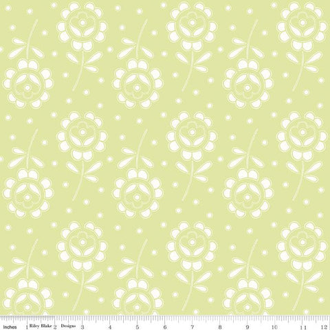 Green, Sewing Seeds Collection Rose Cutwork Cotton Fabric CD15693