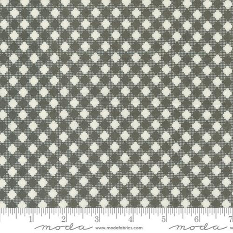Grey, Farmstead Collection Gingham Check Cotton Fabric 20907