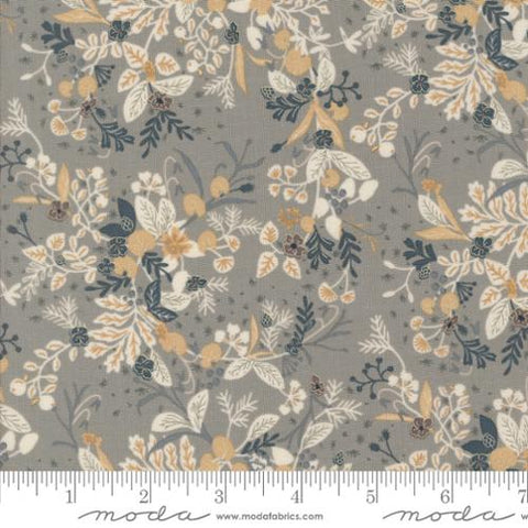 grey, Rainier Collection Herb Garden Cotton Fabric 38140