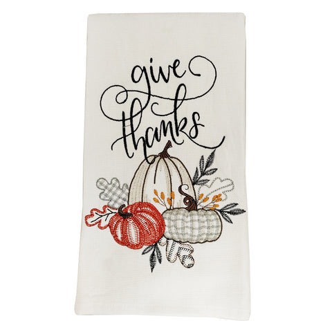 Gingham Pumpkins Dual Purpose Kitchen Towel H6188