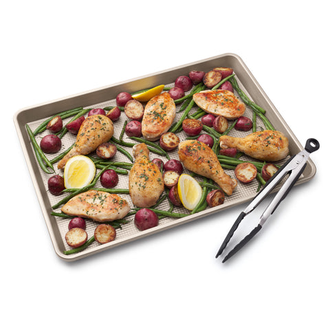Baking pan in use.